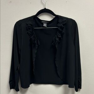 Glamour Elegant Black Ruffle Blouse